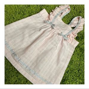 Emma's Garden Pink and Grey Smock Dress Bows Easter Sz 18M